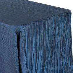 Navy Blue Accordion Crushed Taffeta - Square/Round/Rectangular Table Topper/Overlay