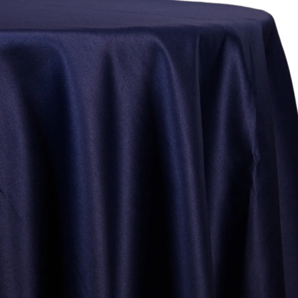 Navy Blue - Lamour Matte Satin "Satinessa" Tablecloth - Many Size Options