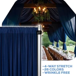 Navy Blue 4-Way Stretch Spandex Drape Panel - Choose your Size