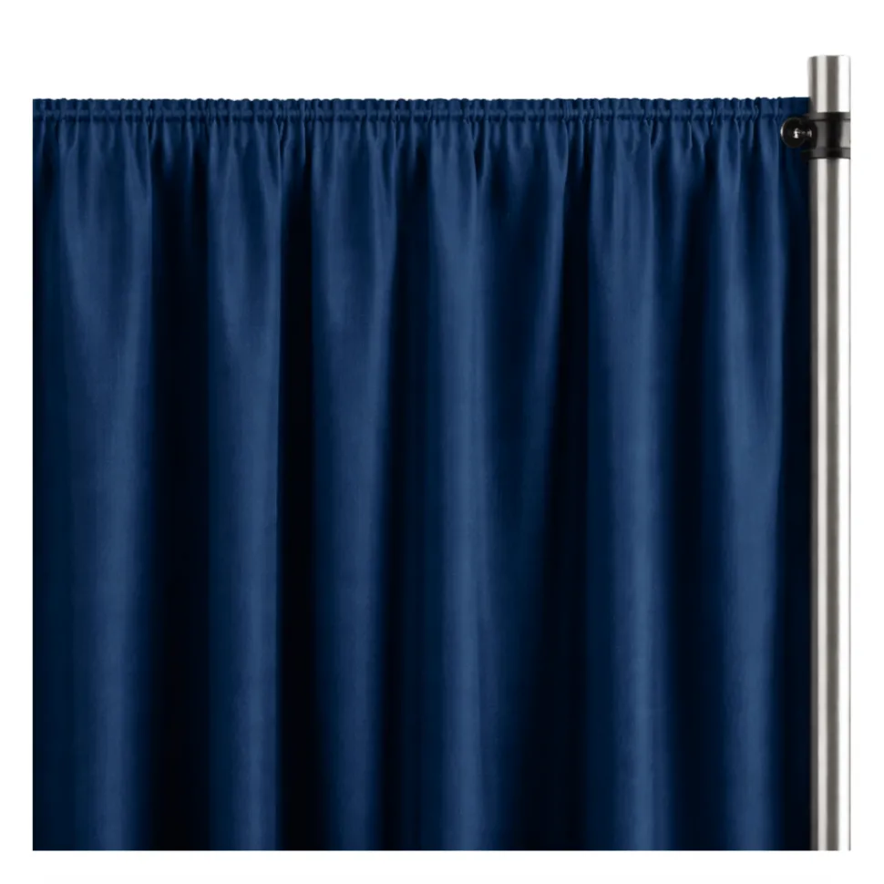 Navy La Petite France Curtain Panel w/ 4" Rod Pocket - 118" Wide - Many Size Options