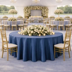 Navy La Petite France Jacquard Tablecloth - Multiple Size Options