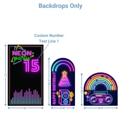 Neon Glow Party Foam Core Birthday Backdrop Kit by PopScene™