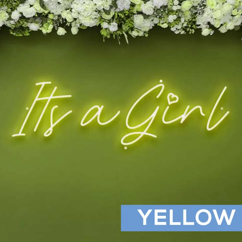 Neon Sign "It's a Girl" - Choose your Size and Color!