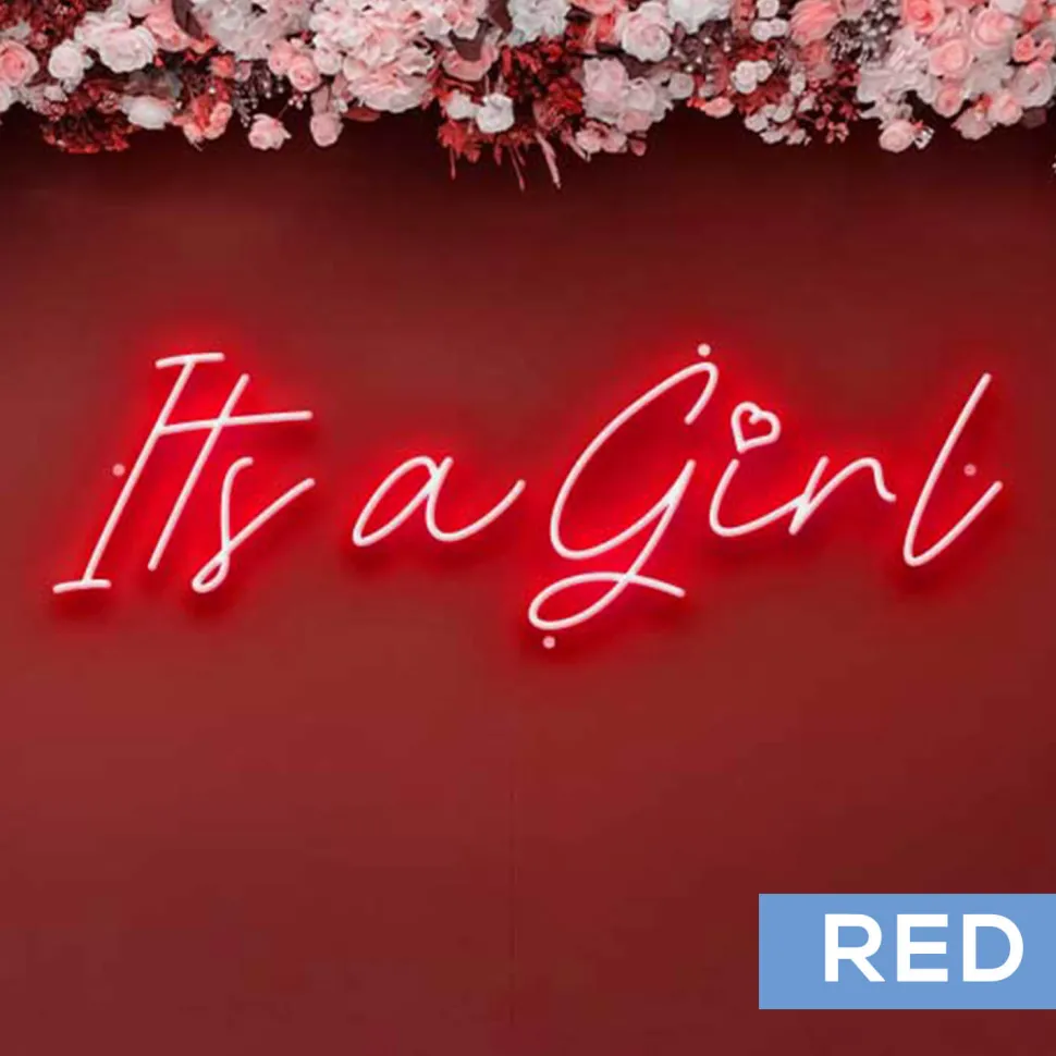 Neon Sign "It's a Girl" - Choose your Size and Color!