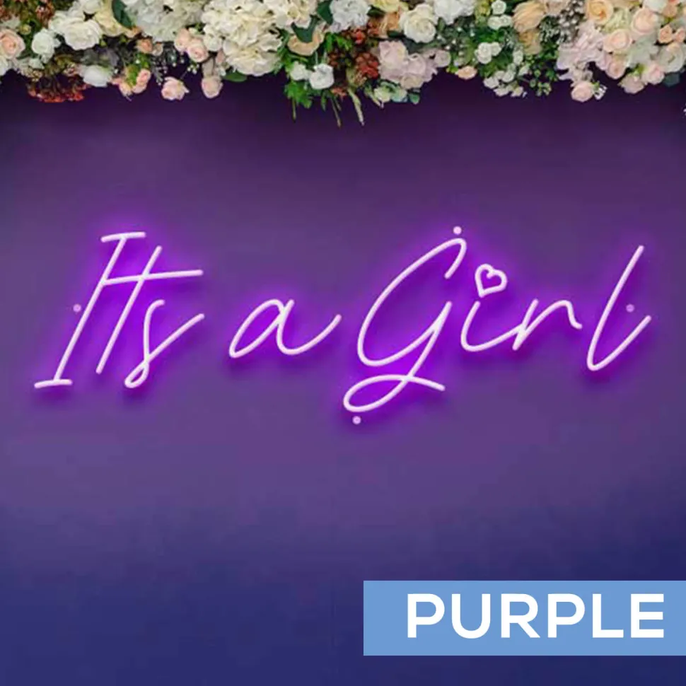 Neon Sign "It's a Girl" - Choose your Size and Color!