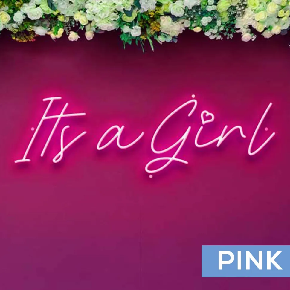 Neon Sign "It's a Girl" - Choose your Size and Color!