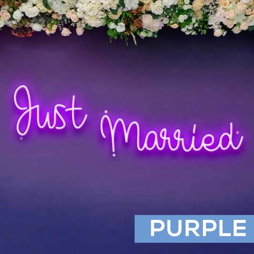 Neon Sign "Just Married" - Choose your Size and Color!