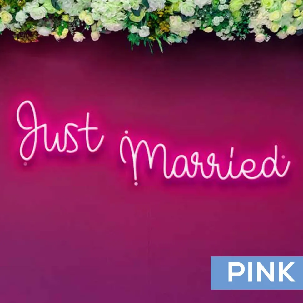 Neon Sign "Just Married" - Choose your Size and Color!