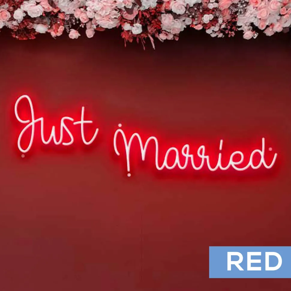 Neon Sign "Just Married" - Choose your Size and Color!