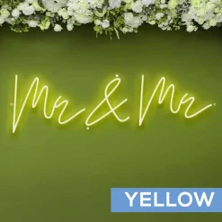 Neon Sign "Mr & Mr" in "Dear Sasha" Font - Choose your Size and Color!