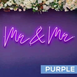 Neon Sign "Mr & Mr" in "Dear Sasha" Font - Choose your Size and Color!