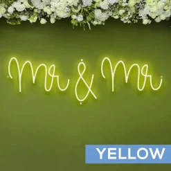 Neon Sign "Mr & Mr" in "Nutmeg" Font - Choose your Size and Color!