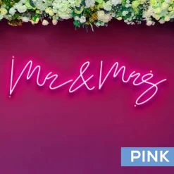 Neon Sign "Mr & Mrs" in "Dear Sasha" Font - Choose your Size and Color!