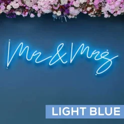 Neon Sign "Mr & Mrs" in "Dear Sasha" Font - Choose your Size and Color!
