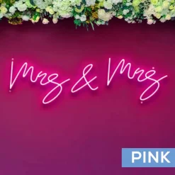 Neon Sign "Mrs & Mrs" in "Dear Sasha" Font - Choose your Size and Color!