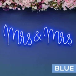 Neon Sign "Mrs & Mrs" in "Nutmeg" Font - Choose your Size and Color!