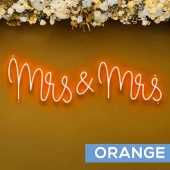 Neon Sign "Mrs & Mrs" in "Nutmeg" Font - Choose your Size and Color!