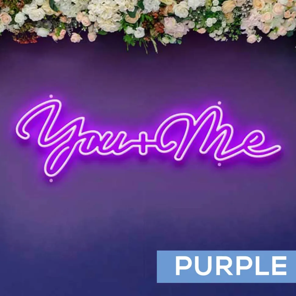 Neon Sign "You + Me" - Choose your Size and Color!