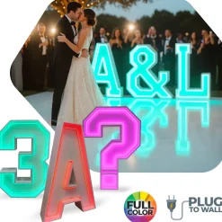 Neon Wood Marquee Letters , Numbers & Symbols – Handmade in USA – Light Up Signs for Events & Weddings – Multiple Sizes
