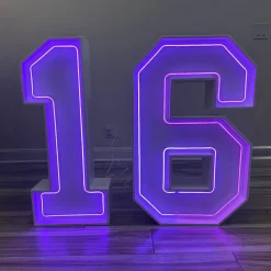 Neon Wood Marquee Letters , Numbers & Symbols – Handmade in USA – Light Up Signs for Events & Weddings – Multiple Sizes