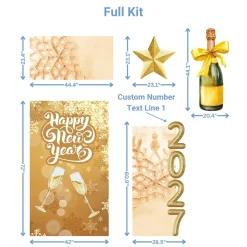 New Years 3 Foam Core Birthday Backdrop Kit by PopScene™