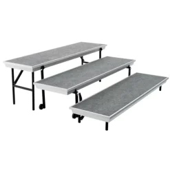 NPS Transport 3-Level Choral Riser with Grey Carpet