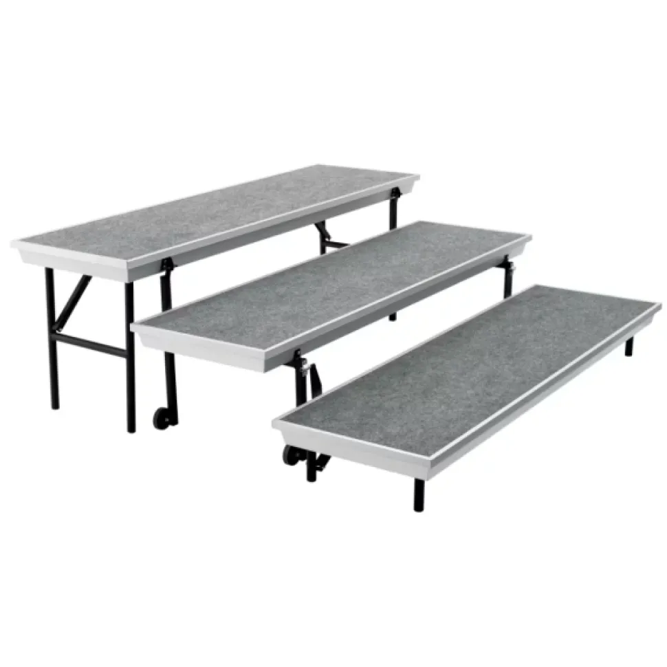 NPS Transport 3-Level Choral Riser with Grey Carpet