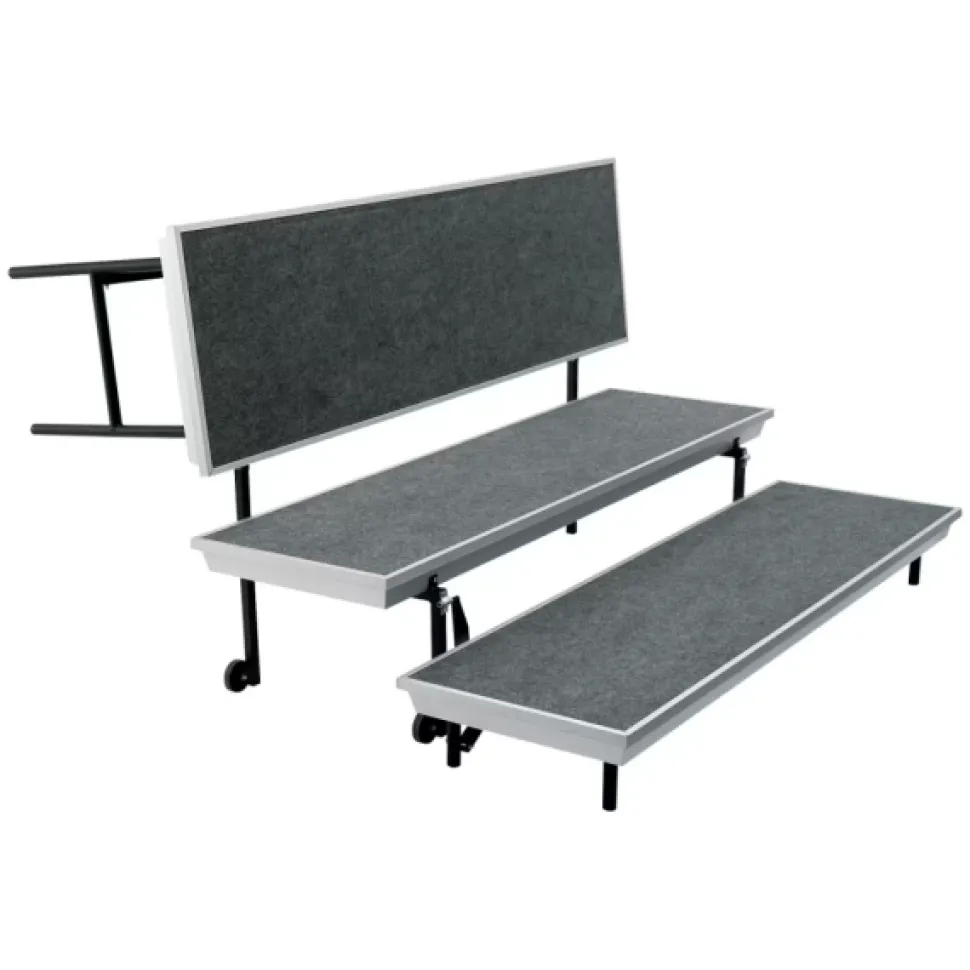 NPS Transport 3-Level Choral Riser with Grey Carpet