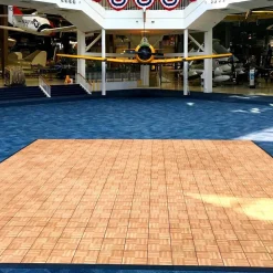 Oak Snaplock Dance Floor Set - Easy Assembly, Portable with Edging & Transport Cart! - 12