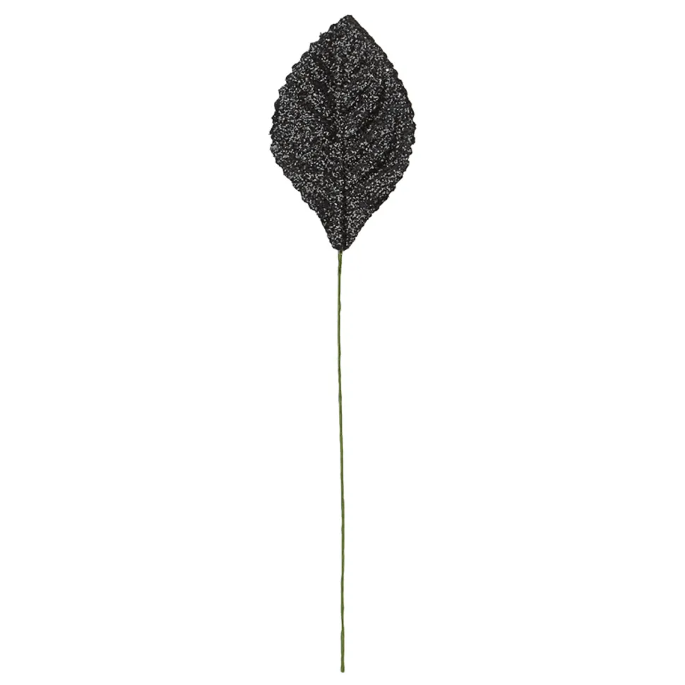 OASIS Glitter Corsage Leaf - Glitter Black