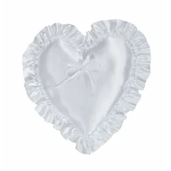 OASIS Heart-Shaped Pillows - 10" White Satin