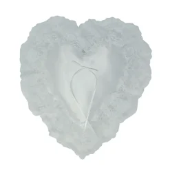 OASIS Heart-Shaped Pillows - 12" White Lace
