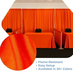 Orange - Banjo Cloth Drape Panel by Eastern Mills w/ Sewn Rod Pocket