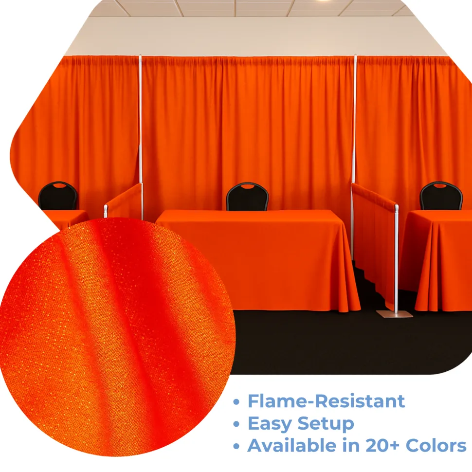 Orange - Banjo Cloth Drape Panel by Eastern Mills w/ Sewn Rod Pocket