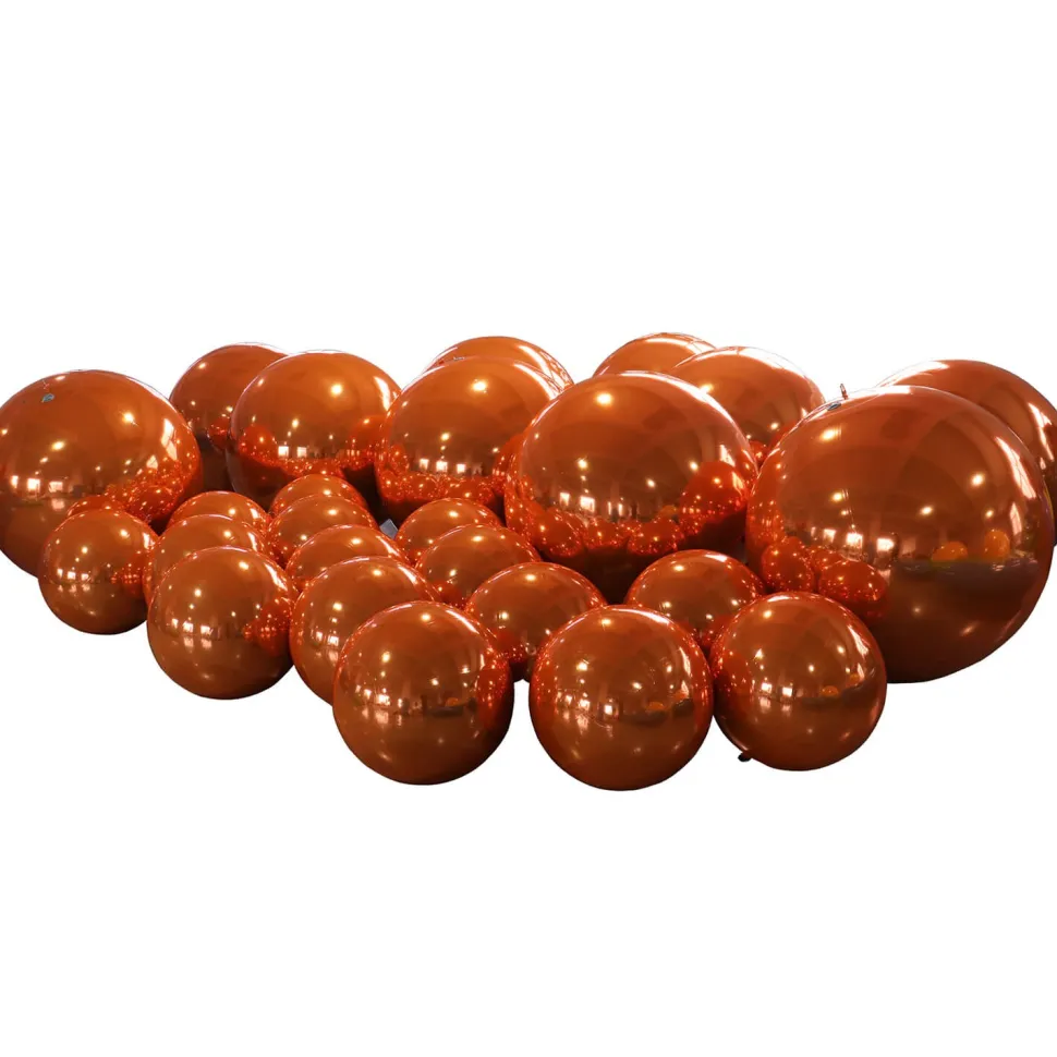 Orange Giant Inflatable Mirror Ball Sphere – Maxorb™ Reflective Ceiling Event Decor – Commercial Installation Sizes