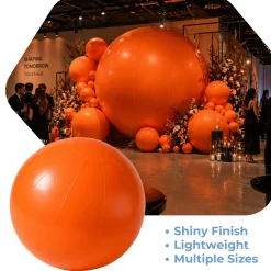 Orange Giant Inflatable Modern Ball Sphere – Maxorb™ Event Decor – Commercial Installation Sizes