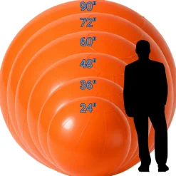 Orange Giant Inflatable Modern Ball Sphere – Maxorb™ Event Decor – Commercial Installation Sizes