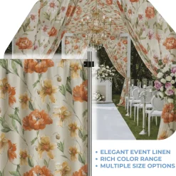 Orange Livia Curtain Panel w/ 4" Rod Pocket - 114" Wide - Many Size Options