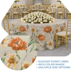 Orange Livia Jacquard Tablecloth - Multiple Size Options