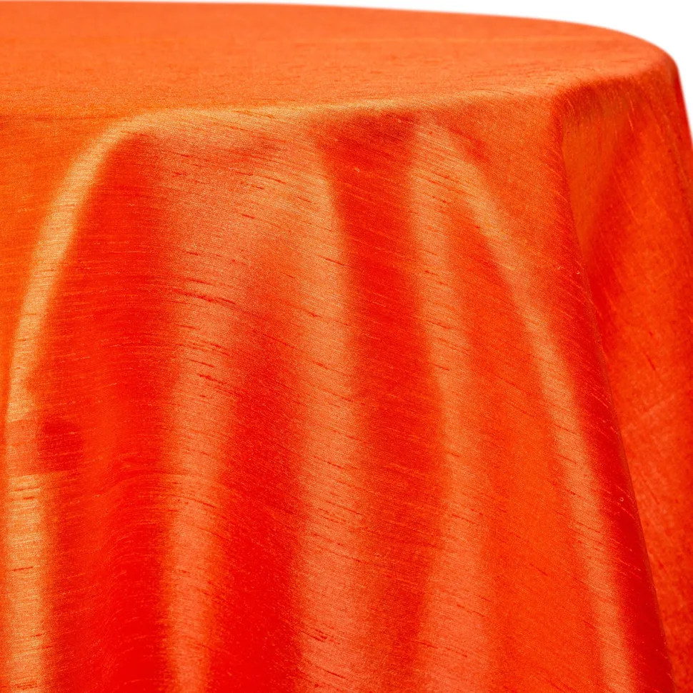 Orange - Shantung Satin “Capri” Tablecloth - Many Size Options