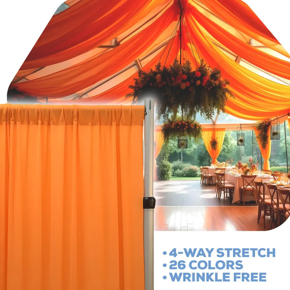 Orange 4-Way Stretch Spandex Drape Panel - Choose your Size