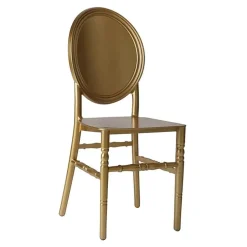 Oval Solid Back Resin Dining Event Chair - Gold