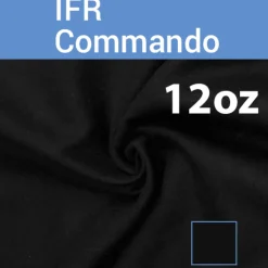 12oz. Fire Retardant Duvetyne/Commando Cloth - Sewn Drape Panel w/ 4" Rod Pockets - 16ft in Black