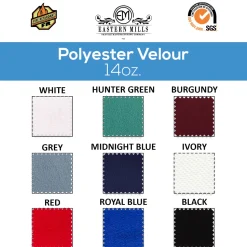 14 oz. (IFR) Production Performance Polyester Velour by Eastern Mills - Sewn Drape Panel w/ 4
