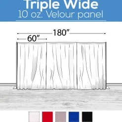 10 oz. Inherently Fire Retardant Polyester Velour - Triple Wide (180