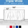 10 oz. Inherently Fire Retardant Polyester Velour - Triple Wide (180") Sewn Drape Panel w/ 4" Rod Pockets - 14ft