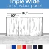 15 oz. Inherently Fire Retardant Polyester Velour - Triple Wide (180") Sewn Drape Panel w/ 4" Rod Pockets - 20ft
