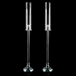 Pair of Crystal Single Arm Clear Candelabra - 34½"
