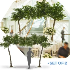 PAIR of 11ft Artificial Fig Leaf Tree, 27 Interchangeable Branches | ModTree™ Collection