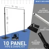 10-Panel Black Anodized Pipe and Drape Kit / Backdrop - 7-12 Feet Tall (Adjustable)
